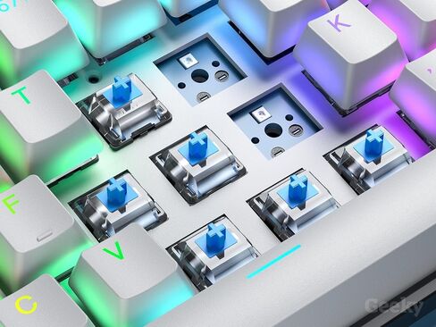 Geeky GK80 Tenkeyless | لوحة مفاتيح الألعاب الميكانيكية الساخنة | 87 Keys Multi Color RGB LED Backlit للكمبيوتر الشخصي/Mac Gamer | ANSI US American Layout (أسود ، أحمر ميكانيكي) in Kuwait