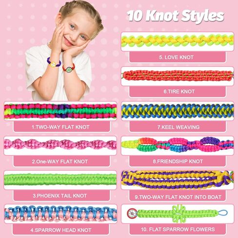 Friendship Bracelet Making Kit for Girls, Kids Jewelry Making Kit, Arts and Crafts Ideas for Kids, Multicolored String Bracelets Maker Craft, Christmas Birthday Gifts for Girls in Kuwait