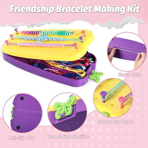 Friendship Bracelet Making Kit for Girls, Kids Jewelry Making Kit, Arts and Crafts Ideas for Kids, Multicolored String Bracelets Maker Craft, Christmas Birthday Gifts for Girls in Kuwait