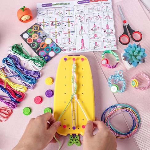 Friendship Bracelet Making Kit for Girls, Kids Jewelry Making Kit, Arts and Crafts Ideas for Kids, Multicolored String Bracelets Maker Craft, Christmas Birthday Gifts for Girls in Kuwait