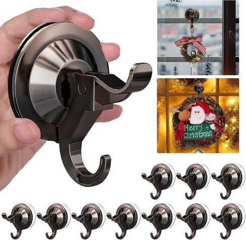 Antimbee Suction Cup Hooks, 5 Pack Suction Cup Hanger, Removable Large Suction Cup with Ultra-Thin Adhesive Disc for Smooth/Uneven Surfaces, Max Hanging up to 11 lbs (Gold) in Saudi Arabia