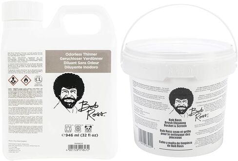 Bob Ross Inc. 750096525 Ross Odorless Thinnr 32oz-Quart ، Count 1 (Pack of 1) & Bob Ross R6545 Ducket & Screen-White in Saudi Arabia