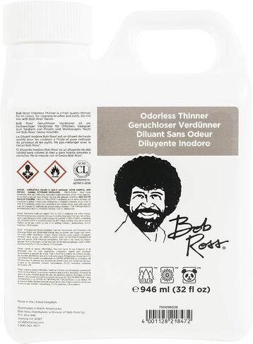 Bob Ross Inc. 750096525 Ross Odorless Thinnr 32oz-Quart ، Count 1 (Pack of 1) & Bob Ross R6545 Ducket & Screen-White in Saudi Arabia