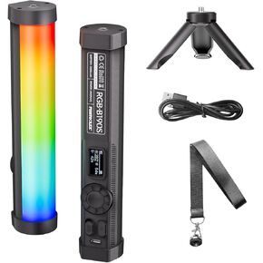 عصا إضاءة PHOTOOLEX RGB مع جهاز تحكم عن بعد مطور. 2500K-9900K|CRI95+ مصباح أنبوبي RGB كامل الألوان مع بطارية قابلة لإعادة الشحن بقدرة 5200 مللي أمبير في الساعة. إضاءة التصوير الفوتوغرافي المحمولة تدعم الجذب المغناطيسي. in Kuwait