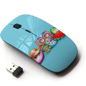 [ Optical 2.4G Wireless Mouse [ Cute Colorful Owl Pattern ]