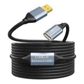 Active USB Extension Cable 100FT, USB 2.0 Type A Male to A Female Cord, High Speed 480 Mbps with 3 Extension Chipsets Signal Booster Repeater Cable-100FT