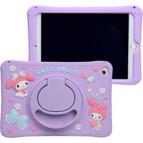Cartoon Case for Samsung Galaxy Tab A7 Lite 8.7" 2021，MONEHOYSY Cute Soft Silicone Kickstand [Drop Proof,Shock Proof,Anti Slip] Back Stand Cover Case for Kids Children Teens Girls Boys (Kitty-1)