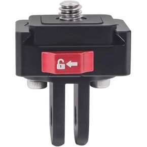 One-Hand Lock & Unlock Quick Release Aluminum Camera Mount for Insta360 X3 X4/GoPro13/DJI Action Camera
