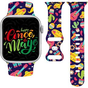 Mothers Day Watch Band Compatible with Apple Watch 38mm 40mm 41mm 42mm 44mm 45mm, Mothers Day Gifts for Mom Silicone Replacement Bands Wristbands Strap Compatible with All iWatch Series
