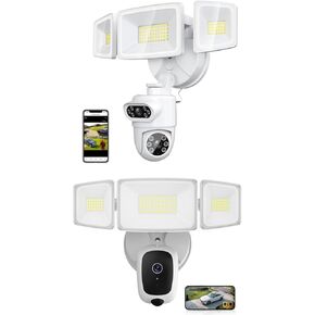 Onforu Dual Lens Security Camera & 5500-Lumen 2K HD Smart Security Flood Light Surveillance Cam Wired, Custom Motion Detection Zones & Light Alerts, Color Night Vision, 2-Way Audio, 24/7 Record