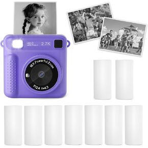 Kids Instant Print Camera with 9 Rolls BPA-Free Photo Print Paper