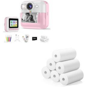 Kids Instant Print Camera*1 & 6 Rolls Print Paper*1