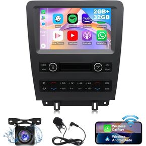 Android 13.0 Double Din Car Steroo - 9 بوصة تعمل باللمس Radio Android Auto Carplay Audio Audio Multimedia مع GPS ＆ الكاميرا الاحتياطية Bluetooth for Mustang 2010-2014