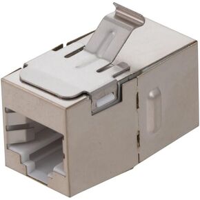 NavePoint CAT6 FTP Inline Keystone Coupler, RJ45 Female to RJ45 Female, 10 Pack, Silver