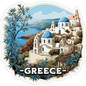 Greece Sticker 4 Inch - Waterproof Vinyl Decal for Laptop Water Bottle Car Tumbler - Durable Aesthetic Long-Lasting Stickers for Adults ID44990
