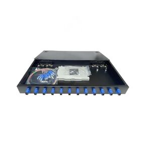 TXWTXPJ-12-Port SC UPC Singlemode Fiber Patch Panel, 12-Core Rack Mount Enclosure with Splice Trays & Couplers & Pigtails, Compatible with 19" Network Cabinets