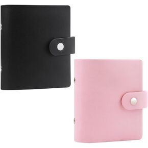 2Packs 52 Pockets Mini Photo Album for Fujifilm Instax Mini Instant Film(Black+Pink)