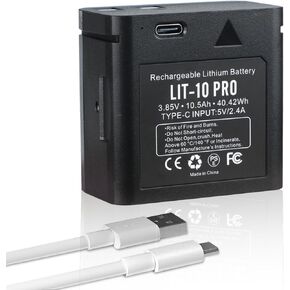 Lit-10 Pro Battery القابلة لإعادة الشحن متوافقة مع بطارية Spypoint Lit-10 ، بديل لربط الخلية spypoint ، رابط الخلايا 10 ، LM2 ، Link-Micro ، Link-Micro-S-LTE Hunting Trail Camera 3.85V 10500mAh