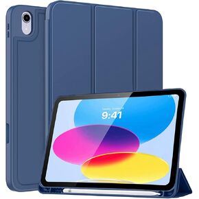 الحالة الذكية لـ iPad (A16) الجيل 11/10 (2025/2022) تلقائي نوم/إيقاظ حامل قلم رصاص يسار السلسلة المرنة الناعمة - الأخضر