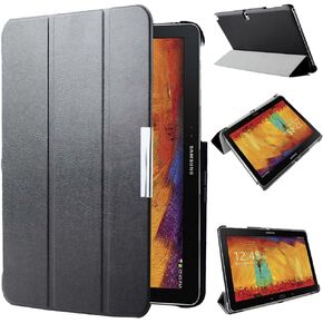 SM-P600 P601 P605 Smart Stand Cover Case for Samsung Galaxy Note 10.1 (2014 Edition) Ultra Slim Flip Folio Pu Leather Case Pouch with Magnetic Auto Slepp&Awake up (Black)