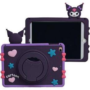 Cartoon Case for iPad Mini 6 8.3"，MONEHOYSY Cute Soft Silicone Kickstand [Drop Proof,Shock Proof,Anti Slip] Back Stand Cover Case for Kids Children Teens Girls Boys (for Cinnamo)