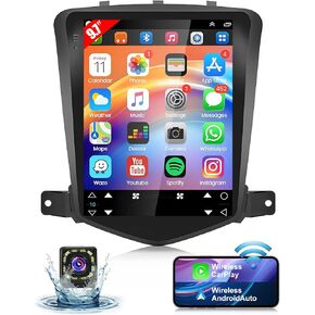 9.7 inch Car Stereo Radio for Chevrolet Cruze 2009 2010 2011 2012 2013 2014 2015, Android 13 Bluetooth Touchscreen Media Receiver with w/CarPlay &Android Auto GPS SWC WiFi FM Backup Camera-2+32GB