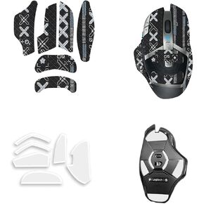Mouse Grip Tape Full Coverage for Logitech G602, Mouse Anti Slip Grip Tape,Self-Adhesive Sweat-Resistant Professional Mice Upgrade Kit(Foot pad + Black Mouse Grip Tape)