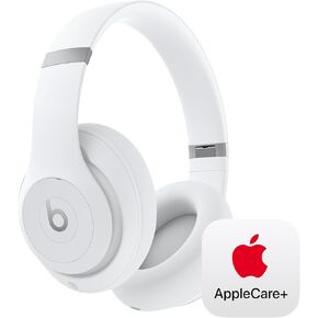 Beats Studio Pro - سماعات إلغاء ضوضاء Bluetooth مع محول الطاقة 20W - أبيض غير لامع