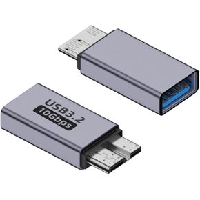MEIRIYFA USB Micro B to USB A/C Hard Drive Converter 10Gbps USB 3.2 Micro B Male to USB A/Type C Male Female Extension Adapter Support Charge and Data Syncfor for Hard Drives,SSD Drives, Laptop