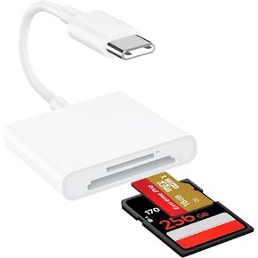 USB C إلى SD Card Reader لـ iPhone 16 15 ، فتحة USB من النوع C إلى محول قارئ بطاقة الذاكرة SD & TF ، Type C Card Card Adapter Camera Viewer for iPhone/iPad/Macbook/Android Maxfast Transfers