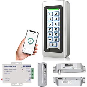 WiFi Access Control Keypad + K80 Power Supply Control + Metal Push Button + Electric Drop Bolt Lock Bundles