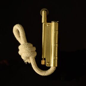 Vintage Style Rope Lighter, Metal Casing with Cotton Wick, Windproof Lighter,Old Style (Silver)
