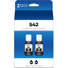 542 Black Ink ET-5880 ET-5850 ET-5150 Replacement for Epson 542 Ink Black for Ecotank Pro ET-5170 ET-5180 ET-5800 ET-16650 ET-16600 ET5150 ET5170 ET5180 ET5850 ET5800 ET5880 ET16650 Printer, 2 Pack