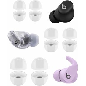for Beats Solo Buds/Studio Buds + / Fit Pro Ear Tips Kit Silicone L/M/S Replacement Eartips Earbuds Cover Compatible with Beats Fit Pro/Solo Buds/Studio Buds+ Translucent 6 Pairs