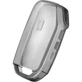 OFFCURVE Transparent Key Cover Fits for Kia Car Key Fob Cover Case Compatible with Kia Cerato Ceed Forte NIRO Sorento Seltos Sportage Soul Telluride Smart Key Holder Car Accessories, White