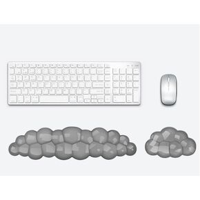 RXBSNZL Cloud Style Wrist Rest for Keyboard and Mouse - Soft, Ergonomic, Lightweight, Non-Slip, 3D Honeycomb Design, Easy to Clean, Desk Cloud Wrist Pad for PC/Gaming/Hand Cushion/Computer-White