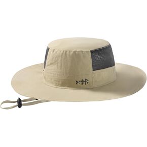 BASSDASH UPF 50+ Fishing Sun Hat Water Resistant Unisex Wide Brim Bucket Boonie Hat for Hiking Camping Safari FH15