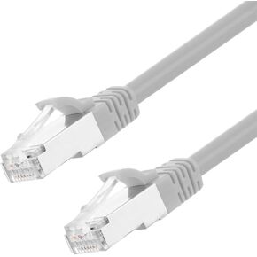 Navepoint Ethernet تصحيح CAT6A ، S/FTP ، 26AWG ، 3 أقدام ، 5 حزمة ، رمادي