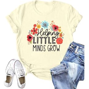 Teacher Shirt Women Helping Little Minds Grow Teacher Shirt Wildflower Shirt for Teacher Special Education Inspirational Tee in Saudi Arabia