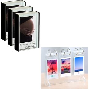 Winkine Instax Photo Frame Black 3 Pack + Desktop Frame ألبوم لـ Instax Polaroid