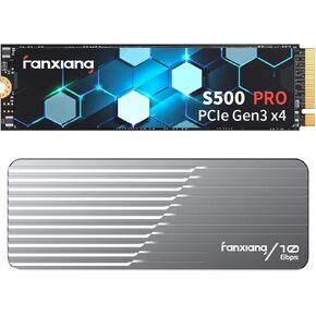 NVMe SSD 256GB + NVMe Enclosure with Cooling Fan