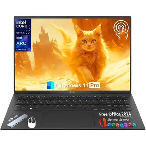 LG Gram 16 Ultra-Portable Laptop, 16" WQXGA Touchscreen Business Laptop, Intel Evo Edition Ultra 7-155H, Intel ARC Graphics, 32 GB RAM, 2 TB SSD, Office Pro 2024 Lifetime License & Win11 Pro, Mouse