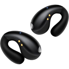 Open Ear Clip on Earbuds, Wireless Bluetooth Secure Fit Comfort Wear Sports Headphones, 30H Long Playtime, LED Power Display Waterproof Earphones for Exercise lovers and Glasses Wearers (Black)