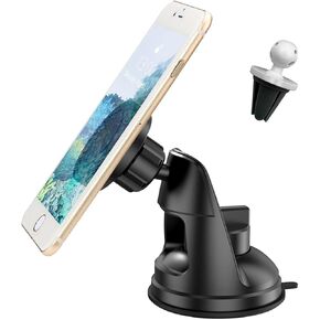 Car Magnetic Phone Holder, 360°Rotatable Cell Phone Holder for Car Air Vent, Compatible with Most 3-7" Mobile Phone iPhone 12/12 Pro/Pro Max/11/, Samsung Galaxy Devices, Car Accessories (Black)