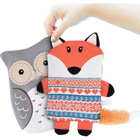 Microwavable Teddy Bear - White and Black Bear - Knit Stuffed Animals for Kids and Adults - Warming Stuffed Animal and Weighted Plush Pals for Warm Snuggles - Warmies Bear