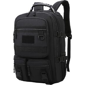 Tactical Backpack for Men MOLLE Nylon Travel Backpack Men's Assault Bag Back Pack with Bottle Holder Daypack,Black