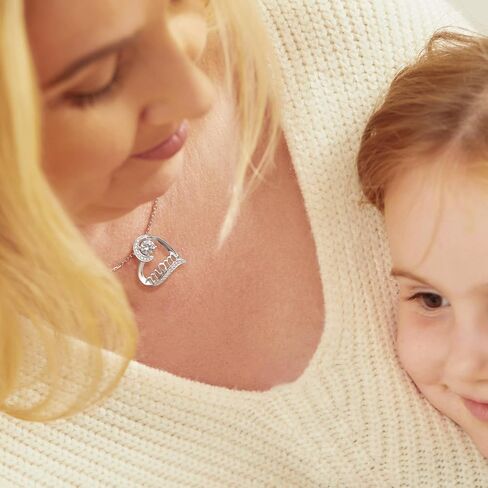 Mama Necklaces for Women, 18K Gold Plated Dainty Mom Necklace Layered Cubic Zirconia Choker Necklaces Cute Pendant Necklace Non Tarnish Christmas Gifts for Mom New Mom Gifts for Women Dainty Jewelry in Kuwait