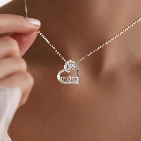 Mama Necklaces for Women, 18K Gold Plated Dainty Mom Necklace Layered Cubic Zirconia Choker Necklaces Cute Pendant Necklace Non Tarnish Christmas Gifts for Mom New Mom Gifts for Women Dainty Jewelry in Kuwait