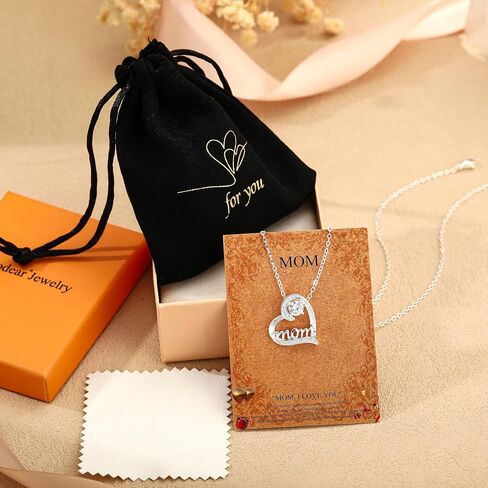 Mama Necklaces for Women, 18K Gold Plated Dainty Mom Necklace Layered Cubic Zirconia Choker Necklaces Cute Pendant Necklace Non Tarnish Christmas Gifts for Mom New Mom Gifts for Women Dainty Jewelry in Kuwait
