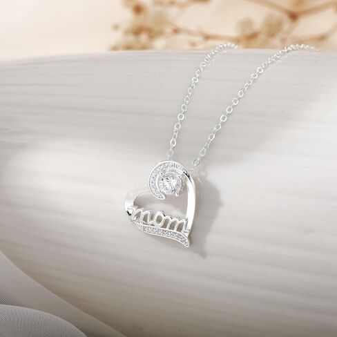 Mama Necklaces for Women, 18K Gold Plated Dainty Mom Necklace Layered Cubic Zirconia Choker Necklaces Cute Pendant Necklace Non Tarnish Christmas Gifts for Mom New Mom Gifts for Women Dainty Jewelry in Kuwait